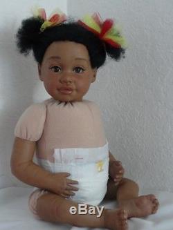 Reborn 21 African American toddler/baby Amiyah w. Christmas Rag Doll