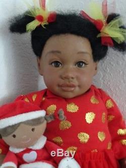 Reborn 21 African American toddler/baby Amiyahw. Christmas Rag Doll! Ready now