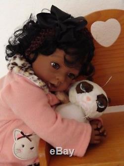 Reborn 22 African American/AA/ethnic Toddler Girl Doll Portiaw. Grumpy Cat