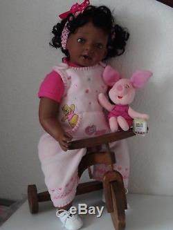 Reborn 22 African American/AA/ethnic Toddler Girl Doll Portiaw. Piglet