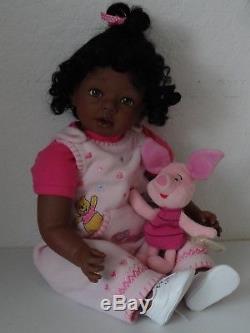 Reborn 22 African American/AA/ethnic Toddler Girl Doll Portiaw. Piglet