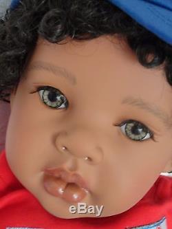Reborn 22 African American/Ethnic/Biracia Toddler Boy Doll Tyrone Zoo Friends