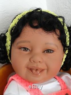 Reborn 22 Ethnic/AA toddler girl doll Kendra -Down Syndrome Tribute