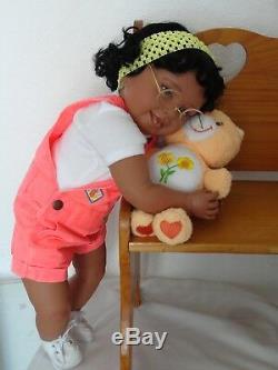 Reborn 22 Ethnic/AA toddler girl doll Kendra -Down Syndrome Tribute