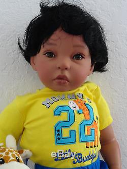 Reborn 22 Ethnic/Hispanic/Biracial/African American Toddler Boy doll Benni
