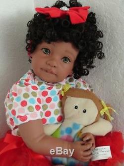 Reborn 22 Toddler Girl Doll Daniella- CURLY- ethnic/biracial/AA