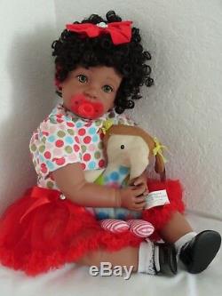 Reborn 22 Toddler Girl Doll Daniella- CURLY- ethnic/biracial/AA