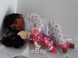 Reborn 22 ethnic/African American/biracial toddler girl doll Joslyn -PJ Party