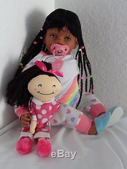 Reborn 22 ethnic/African American/biracial toddler girl doll Joslyn -PJ Party