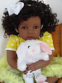 Reborn 22 ethnic/African American dark skin tone toddler girl doll Hosanna