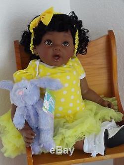 Reborn 22 ethnic/African American dark skin tone toddler girl doll Shekinah