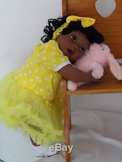 Reborn 22 ethnic/African American dark skin tone toddler girl doll Shekinah