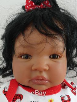 Reborn African American19 Newborn Baby Girl Doll Shyann