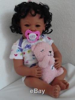 Reborn African American 19 Infant Baby Doll Honey