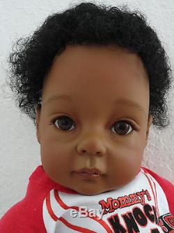 Reborn African American 22 Toddler Boy Doll Marquelle -2 weeks