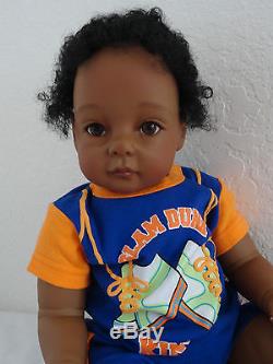 Reborn African American 22 Toddler Boy Doll Marquelle Basket ball theme