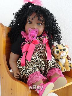 Reborn African American 22 Toddler Girl Doll Jubilee+ Ty Cheetah Freckles