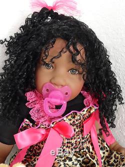 Reborn African American 22 Toddler Girl Doll Jubilee+ Ty Cheetah Freckles