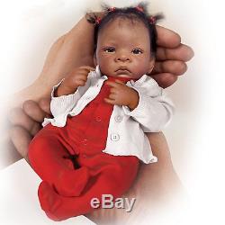 Reborn African American Baby Girl Doll Infant Lifelike Realistic Posable Black