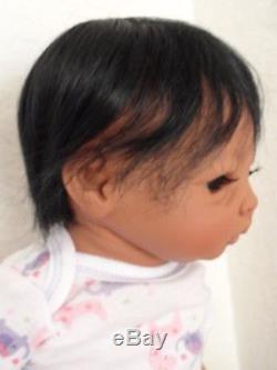 Reborn African American/Ethnic/Biracial 17 Preemie Baby Girl Doll Lollipop
