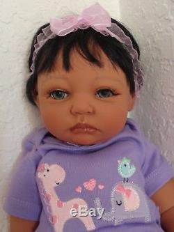 Reborn African American/Ethnic/Biracial 17 Preemie Baby Girl Doll Missy