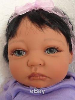 Reborn African American/Ethnic/Biracial 17 Preemie Baby Girl Doll Missy