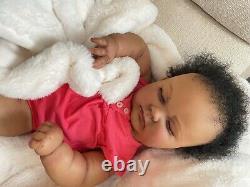 Reborn Baby Doll African American 9 Month Old Baby Girl Lilly With 3D Skin OOAK