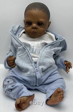 Reborn Baby Doll African American Baby Boy Awake Weighted Realistic Lifelike 16