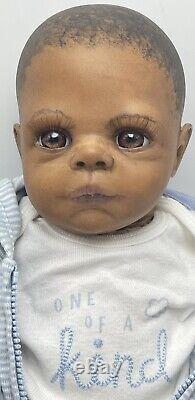 Reborn Baby Doll African American Baby Boy Awake Weighted Realistic Lifelike 16