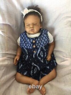 Reborn Baby Doll Asleep Ethnic Biracial By Tamie Yarie 4.2 lbs 17
