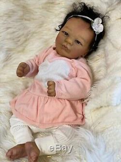 Reborn Baby Doll Lavender AA Biracial Skin Tone
