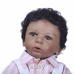 Reborn Baby Dolls Black 20 Weighted African American Doll Boy Realistic Looking
