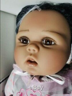 Reborn Baby Dolls Lifelike Weighted Black Girl Doll 22 Inch with Teddy Toy