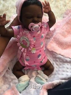 Reborn Baby Girl African American Babydoll AA Lifelike Silicone