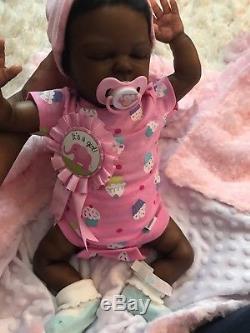 Reborn Baby Girl African American Babydoll AA Lifelike Silicone