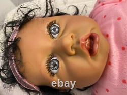 Reborn Baby Girl African American Doll & Little Sister Bottle Pacifier SKU80-001