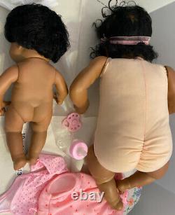 Reborn Baby Girl African American Doll & Little Sister Bottle Pacifier SKU80-001