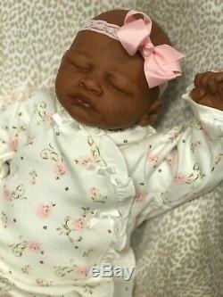 Reborn Baby Girl Biracial, African American Aisha 19 and 5 lbs