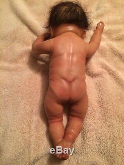 Reborn Berenguer 18 African American Baby Boy Doll Rooted Hair Full Vinyl Body