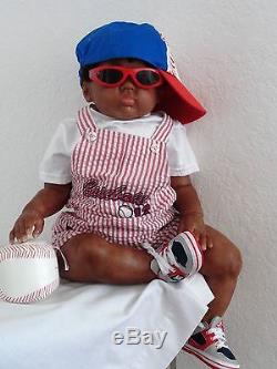 Reborn Big Chubby African American 27 Toddler Boy Doll ChristopherCuddles