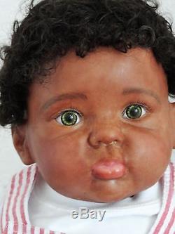 Reborn Big Chubby African American 27 Toddler Boy Doll ChristopherCuddles