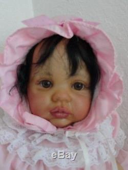 Reborn Biracial/Hispanic/African American 20 Baby Girl Doll w. Full limbs ex