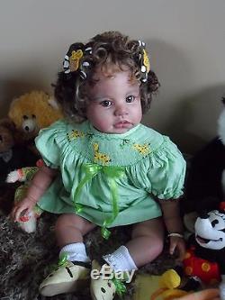 Reborn Doll Beautiful African American/Biracial Toddler Inara Human Hair