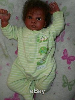 Reborn baby biracial ethnic African American baby boy doll