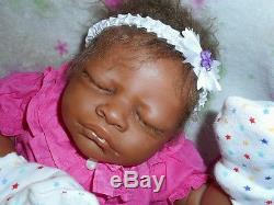 Reborn baby biracial ethnic African American baby girl doll