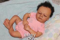 Reborn baby doll sweet African American newborn baby Girl Ella with 3d skin OOAK