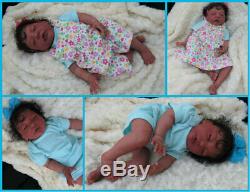 Reborn baby girl doll sleeping Ethnic Biracial AA OOAK Handmade Baby Kierra