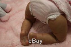 Reborn baby girl with torso, Custom order AA ethnic biracial Crawler position