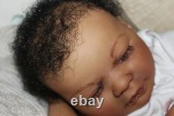 Reborn baby sweet newborn African American baby girl Lacey with 3d skin OOAK