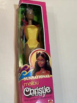 SUNSATIONAL MALIBU CHRISTIE #7745 STEFFIE FACE AA Black doll MATTEL Barbie NIB